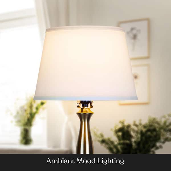 Gabriella 64 in. Tall Nickel LED Floor Lamp with Fabric Shade