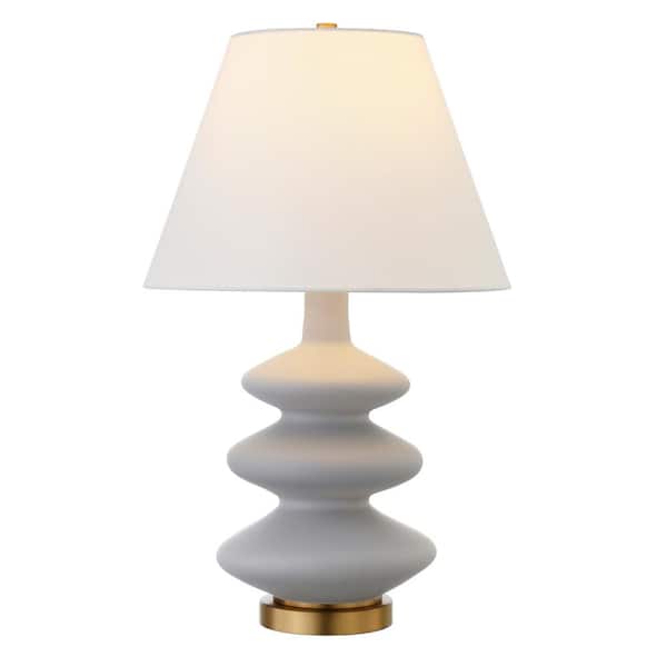 Carleta 26.5 in. Cool Gray Triple Gourd Table Lamp
