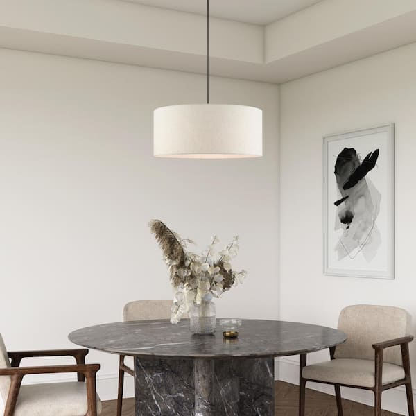 Whitney 3 Light English Bronze Drum Pendant