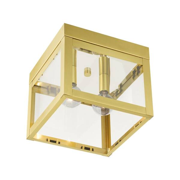 Nyack 2 Light Satin Brass Flush Mount Light
