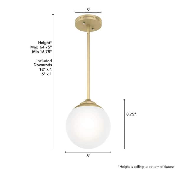 Hepburn 1 Light Modern Gold Brass Pendant Bedroom Light