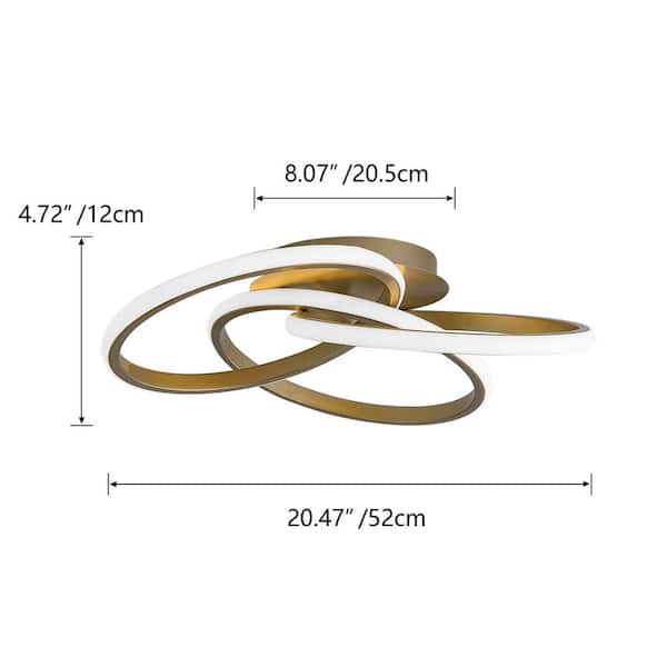 20.47 in. 1-Light Modern Linear Integrated LED Flush Mount Ceiling Lighting Fixtures