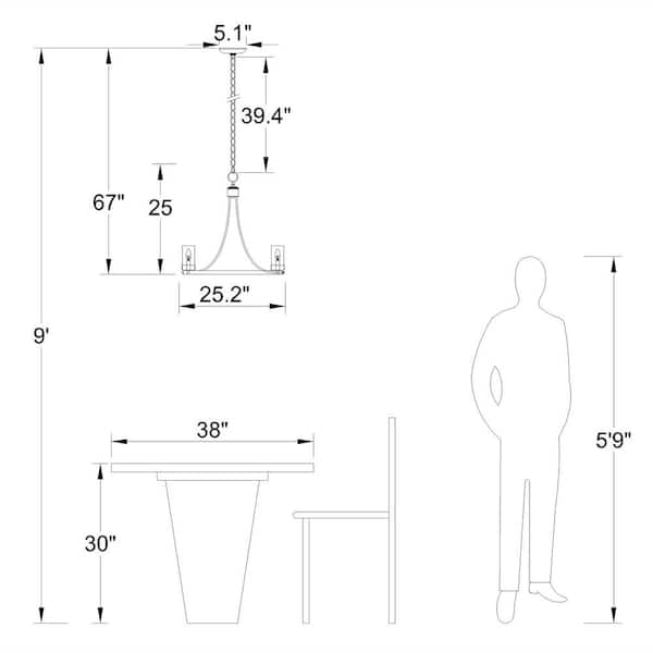 Bismarck 5-Light Black Candle Style Wagon Wheel Chandelier with Wrought Iron Accents
