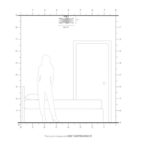 Park Ridge 3 Light Brushed Nickel Semi Flush Mount