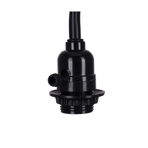 Carver 21 in. Black Downbridge Table Lamp with White Shade