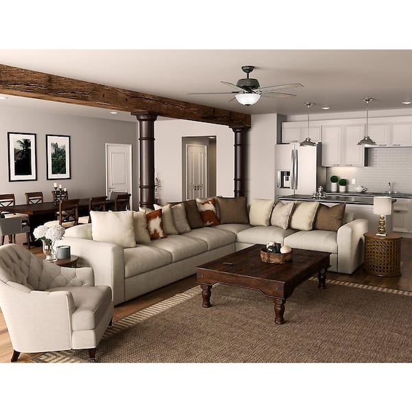 Reveille 60 in. LED Indoor Noble Bronze Ceiling Fan with Light and Remote