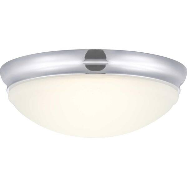 1-Light Polished Chrome Integrated LED Flush Mount