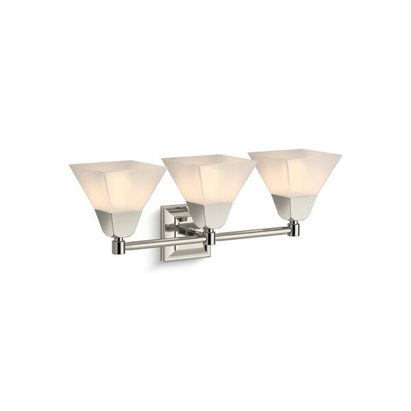 Memoirs 3-Light Polished Nickel Wall Sconce