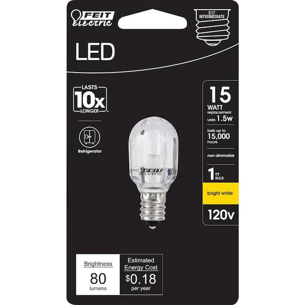 15-Watt Equivalent Bright White (3000K) T7 Intermediate E17 Base Appliance LED Light Bulb (1-Bulb)