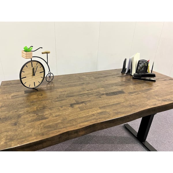 6 ft. L x 39 in. D Walnut Stained Hevea Butcher Block Countertop in With Live Edge