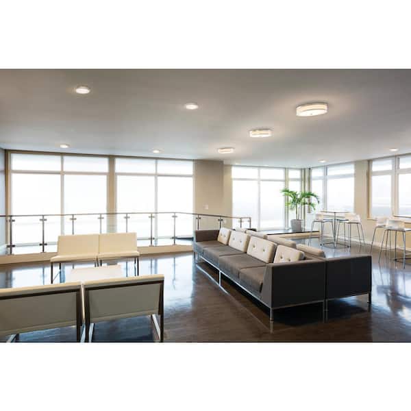 Pira 15 in. Brushed Nickel Integrated LED Traditional Hallway Flush Mount Ceiling Light