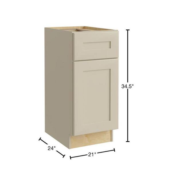 Newport Cream Painted Plywood Shaker Assembled Base Kitchen Cabinet Soft Close 21 in W x 24 in D x 34.5 in H