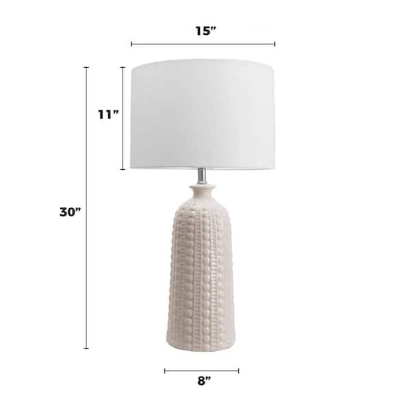 Flint 30 in. Cream Transitional Table Lamp with Shade