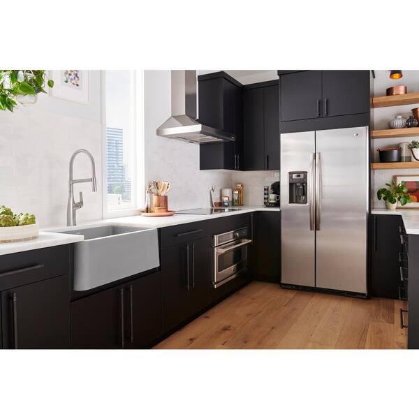 IKON SILGRANIT Granite Composite 27 in. Single Bowl Farmhouse Apron Kitchen Sink in Cafe