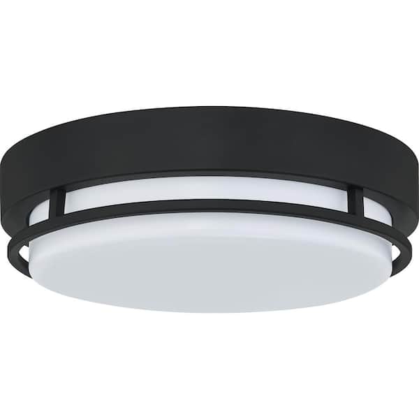 Hale 12 in. 1-Light Earth Black LED Flush Mount