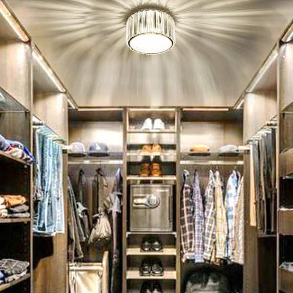 9 in. 4-Light Crystal Semi Flush Mount Chandelier