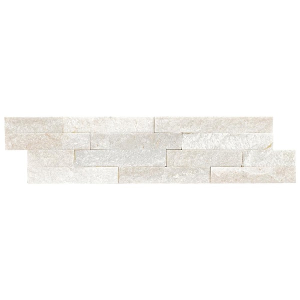 Arctic White Ledger Panel 5.90 in. x 23.62 in. Textured Marble Stone Look Wall Tile (210 sq. ft./Pallet)