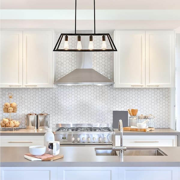 Alla 4-Light Dark Bronze Modern Industrial Chandelier