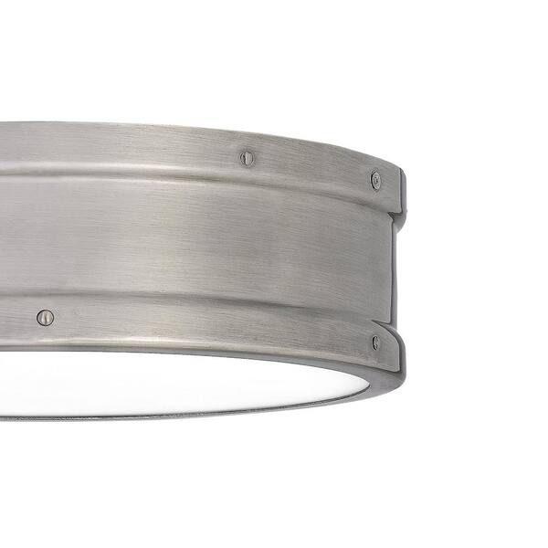 Ahoy 12.75 in. Antique Polished Nickel LED Flush Mount