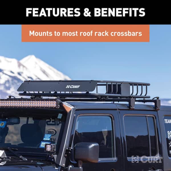 42 in. x 37 in. Black Steel Roof Rack Cargo Carrier and Cargo Net Combo Kit