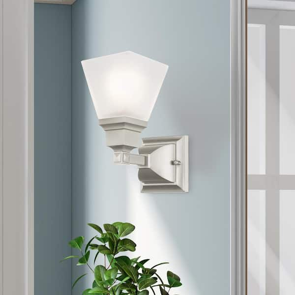 Mission 1 Light Brushed Nickel Wall Sconce