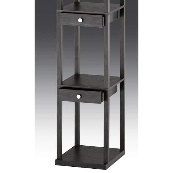 Murray 72 in. H Black Three Drawer Shelf Lamp