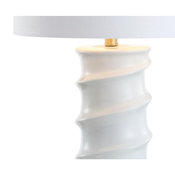 Taipei 28 in. White/Gold LED Table Lamp