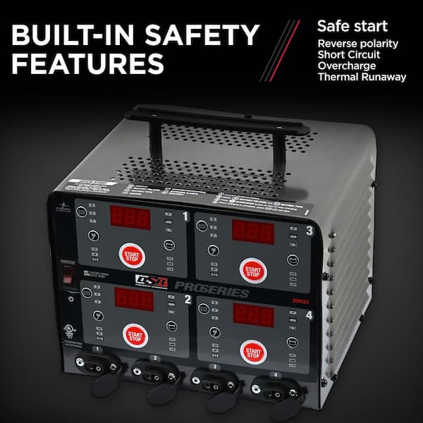 Schumacher DSR ProSeries 5-Amp to 10-Amp 6-Volt/12-Volt Four-Bank Automatic Battery Charging Station