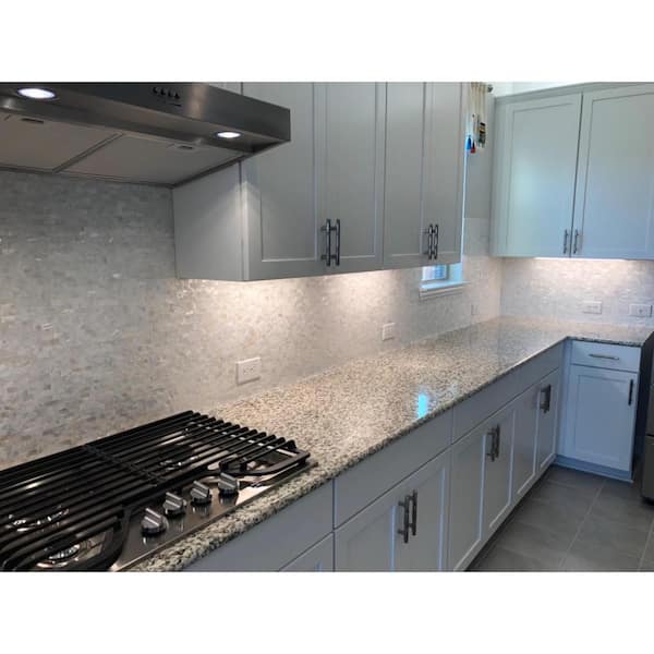 11.7 in. x 11.5 in. Mother of Pearl Backsplash Mosaic Subway Tile in Natural White (10-Pack)