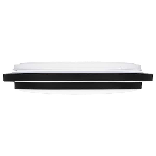 Irving 16 in. Matte Black LED Semi-Flush Mount