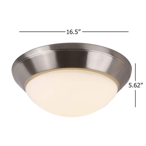 16 in. 1-Light Brushed Nickel LED Flush Mount