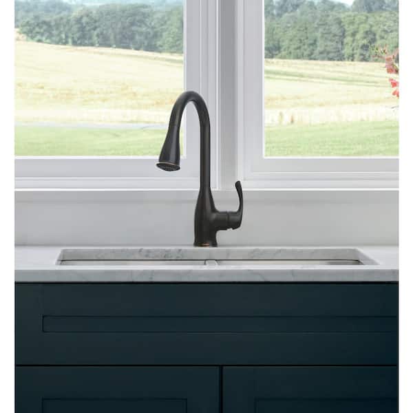 Kaden Single-Handle Pull-Down Sprayer Kitchen Faucet with Reflex and Power Clean in Mediterranean Bronze