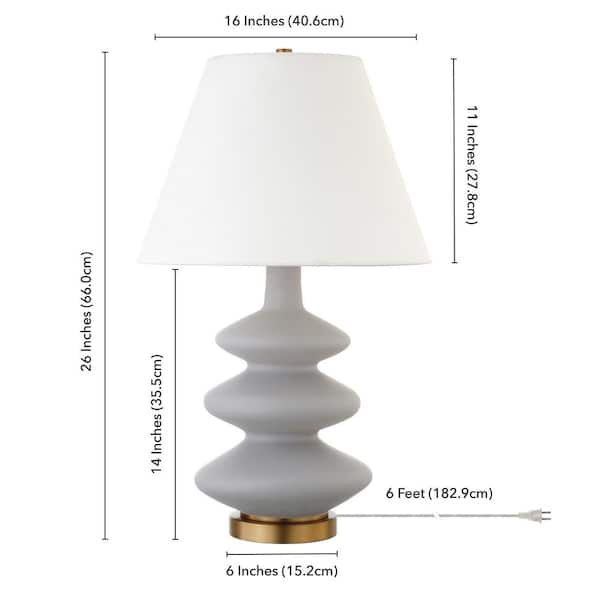Carleta 26.5 in. Cool Gray Triple Gourd Table Lamp