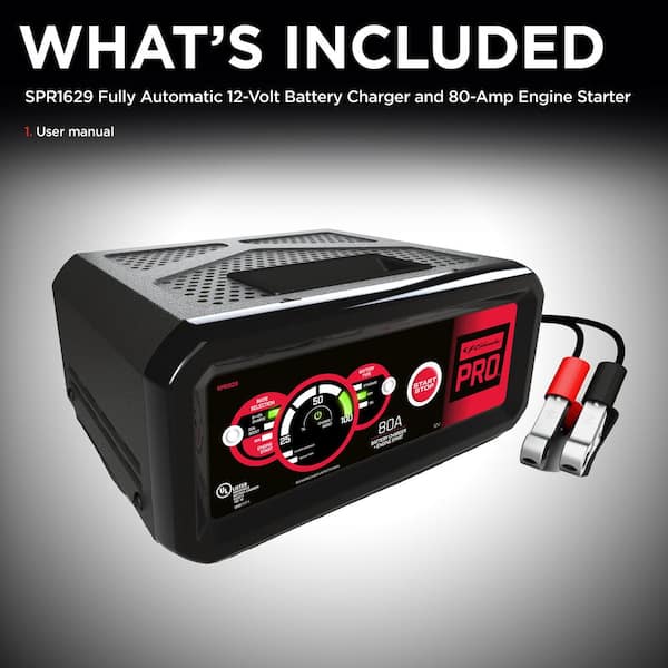 Schumacher Pro Automotive 12-Volt Battery Charger and 80-Amp Engine Starter with Maintainer and Boost Mode