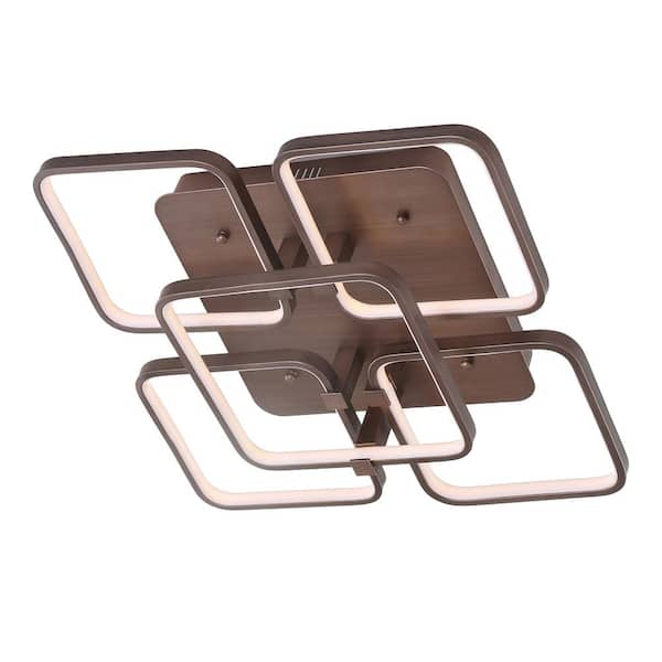 Sebastian 17.5 in. Coffee Integrated LED Metal Flush Mount Ceiling Light