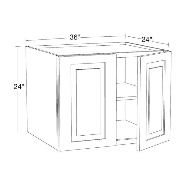 Grayson Mythic Blue Painted Plywood Shaker Assembled Wall Kitchen Cabinet Soft Close 36 in W x 24 in D x 24 in H