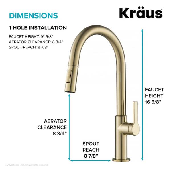 Oletto Single-Handle Pull-Down Sprayer Kitchen Faucet in Spot Free Antique Champagne Bronze