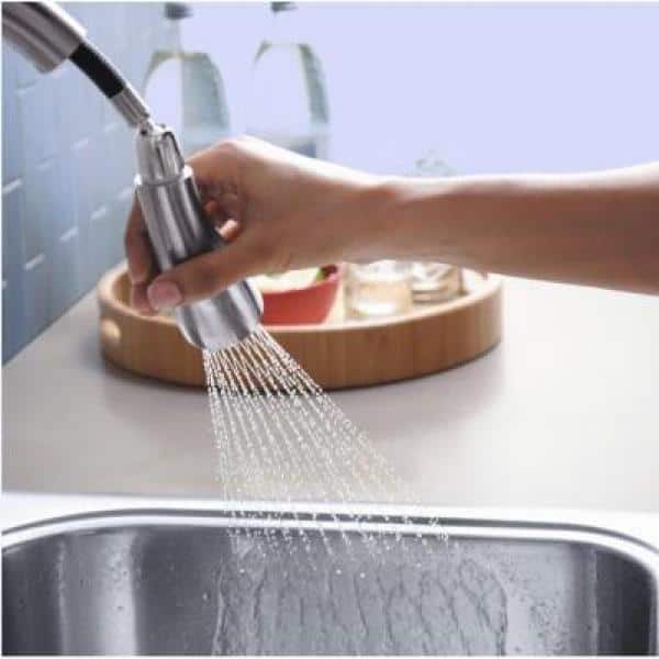 Barossa Single-Handle Pull-Down Sprayer Kitchen Faucet with Soap/Lotion Dispenser in Vibrant Stainless