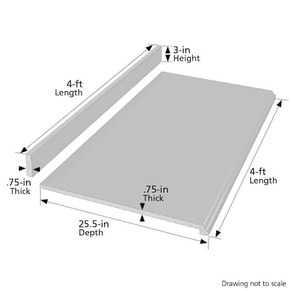 Wilsonart 4 ft. Straight Laminate Countertop Kit Included in Calcutta Marble with Full Wrap Ogee Edge and Backsplash