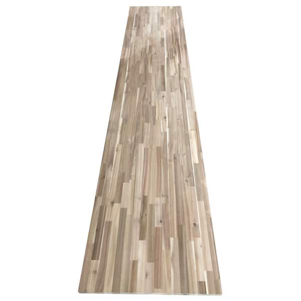 10 ft. L x 25 in. D Unfinished Acacia Butcher Block Countertop in With Standard Edge