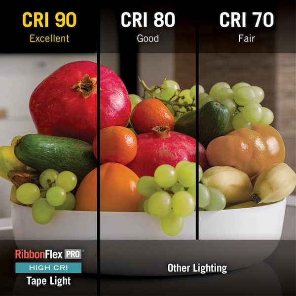 RibbonFlex Pro 16.4 ft. (5 m) 24-Volt White High CRI LED Tape Light, Bright (4000K), 60 LEDs/m