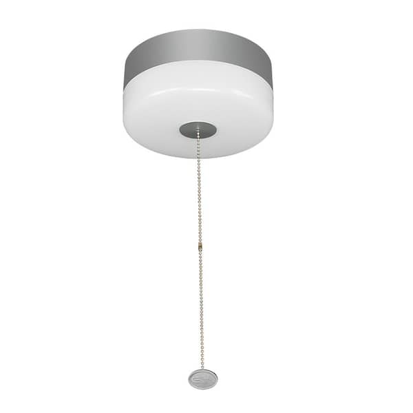 Spin Light 7 in. Closet Light LED Flush Mount Ceiling Light w/ Pull Chain Brushed Nickel Accent Clothes Closet Rated