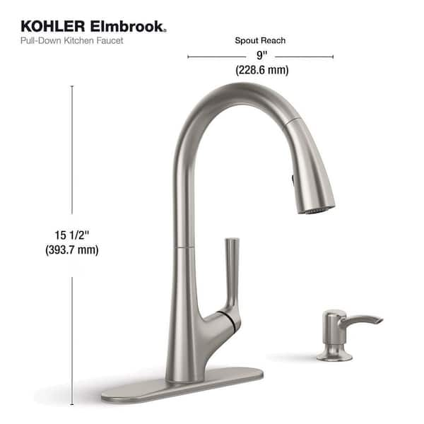 Elmbrook Single-Handle Pull-Down Sprayer Kitchen Faucet in Vibrant Stainless