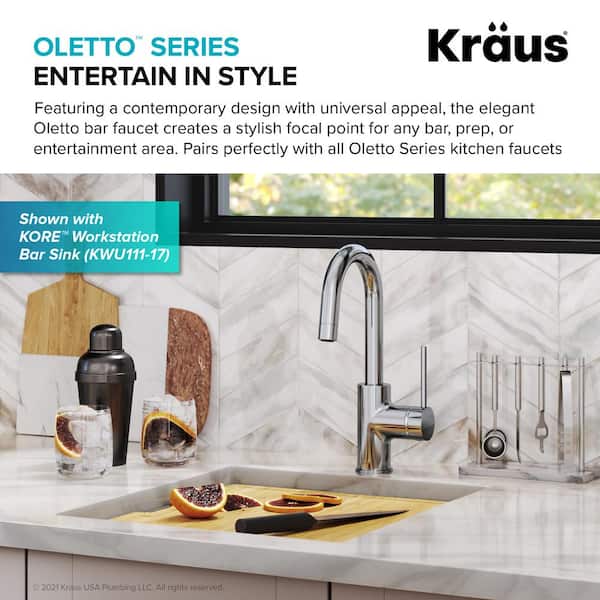Oletto Single-Handle Kitchen Bar Faucet in Chrome