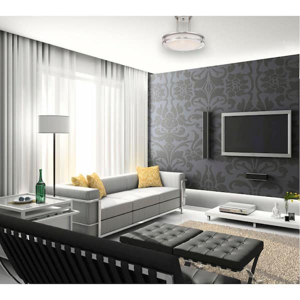 75-Watt Brushed Nickel Integrated Dimmable ENERGY STAR LED Semi-Flush Mount