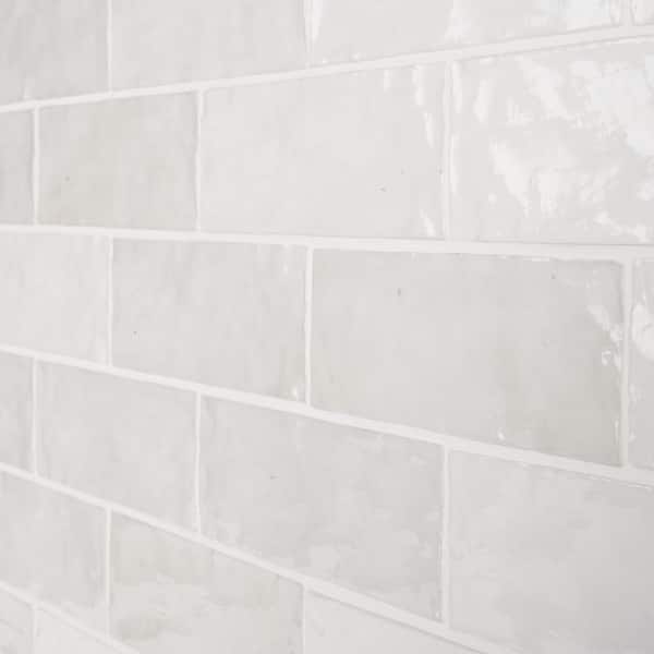 Kingston White 3 in. x 8 in. Glazed Ceramic Wall Tile (5.38 sq. ft./case)