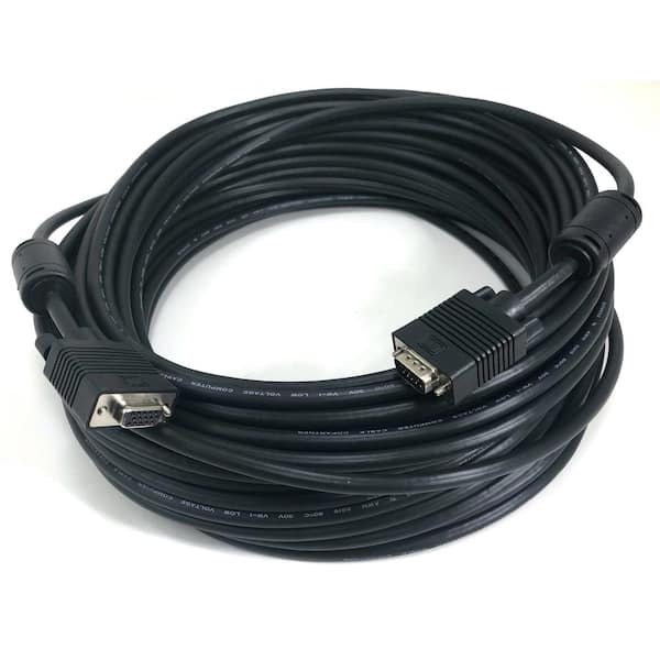 100 ft. X/S/VGA Coaxial HD15 Male To Female Extension Cable Double Shield with Ferrites