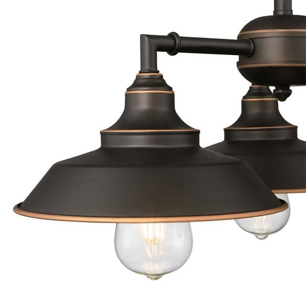 Iron Hill 3-Light Oil-Rubbed Bronze with Highlights Chandelier/Semi-Flush Mount Ceiling Fixture