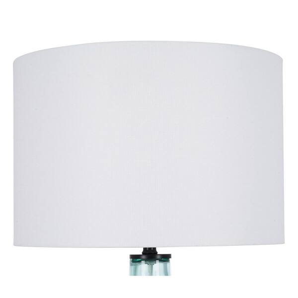 Windmere 21.5 in. Seagrass Green Glass Table Lamp with White Shade