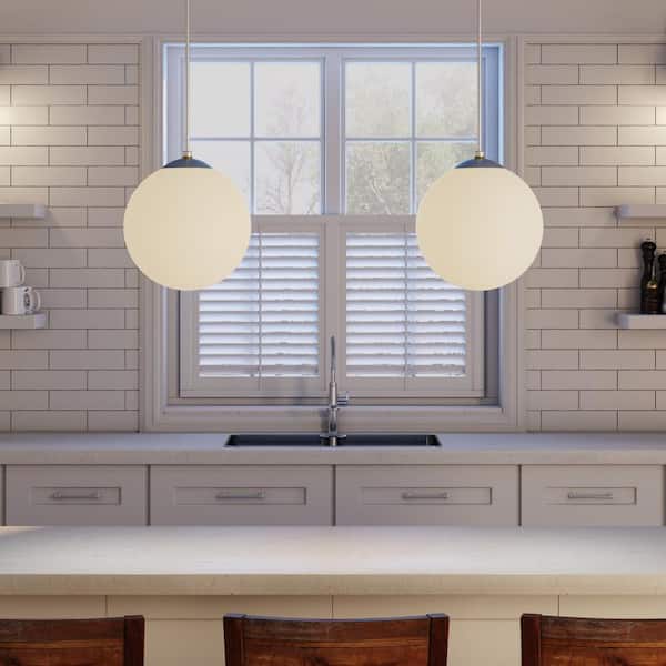 1-Light White Pendant with White Opal Glass